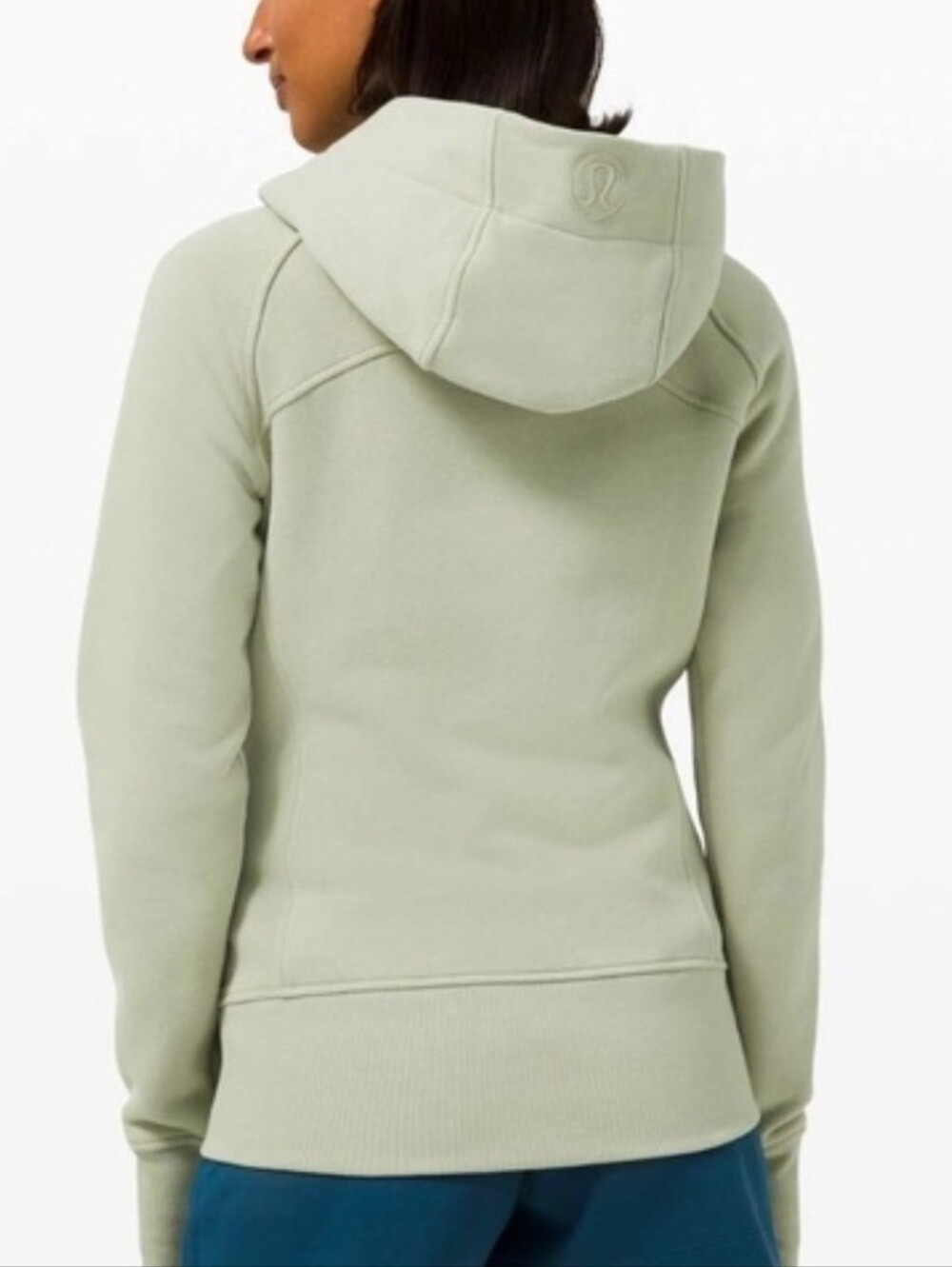 Lululemon Scuba Full Zip Hoodie Light Cotton Fleece Green Fern size 4 W4AWMS - Picture 2 of 8